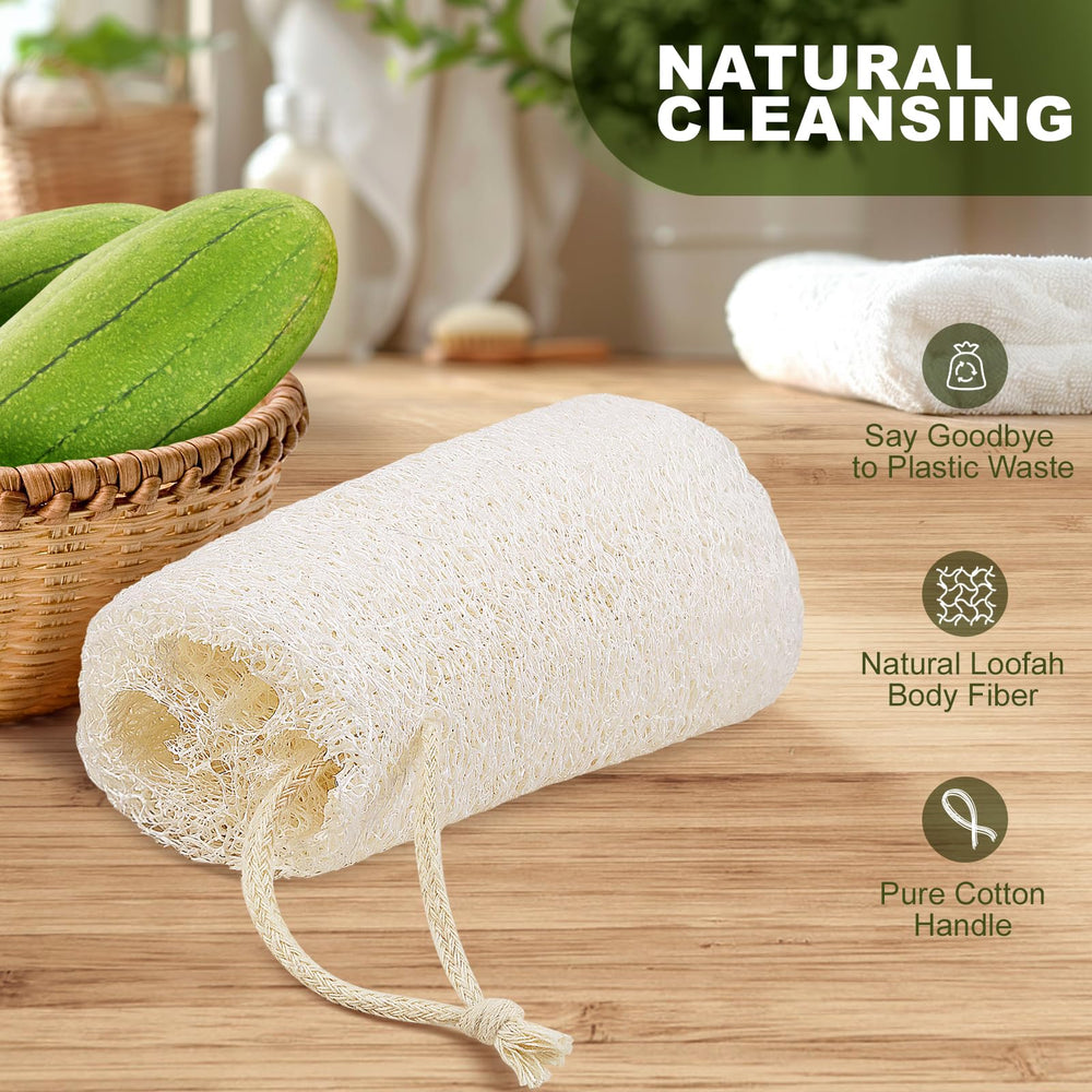Createjoya lufa natural, textura suave y duradera para piel sensible.