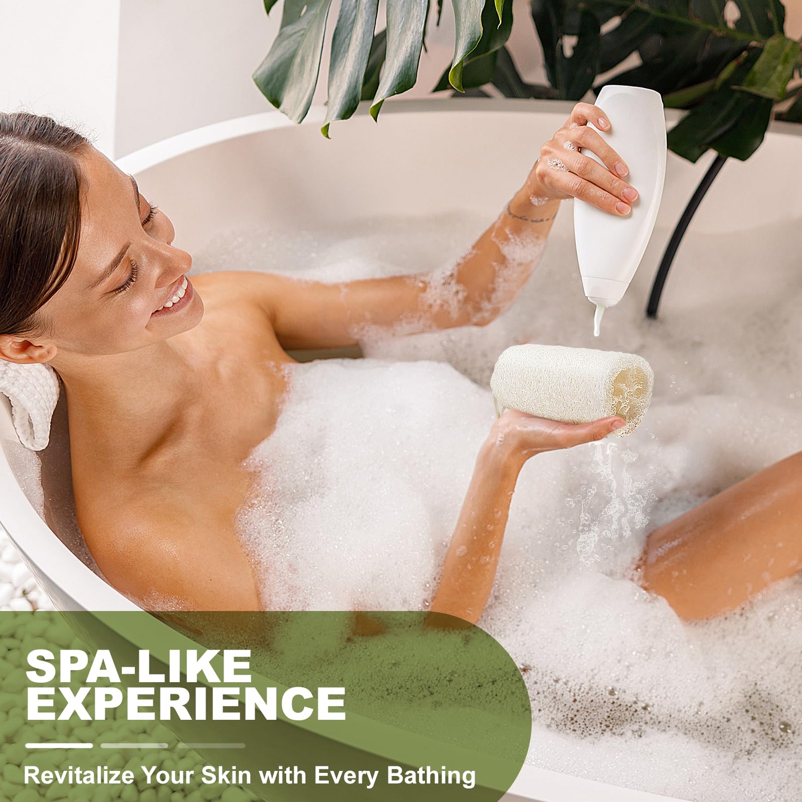 Createjoya lufa natural, uso en ducha con efecto spa en casa.
