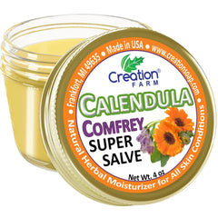 Creation Pharm Calendula Comfrey Salve: envase elegante y conveniente para uso diario.