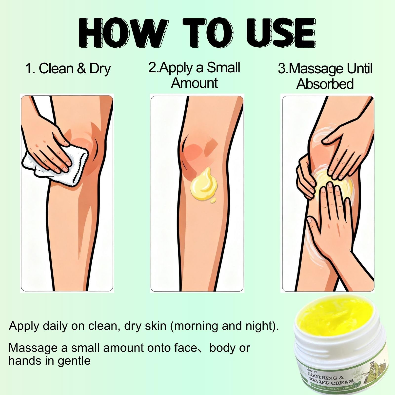Crema Alivio Calma para piel irritada ofrece refresco y alivio ligero.