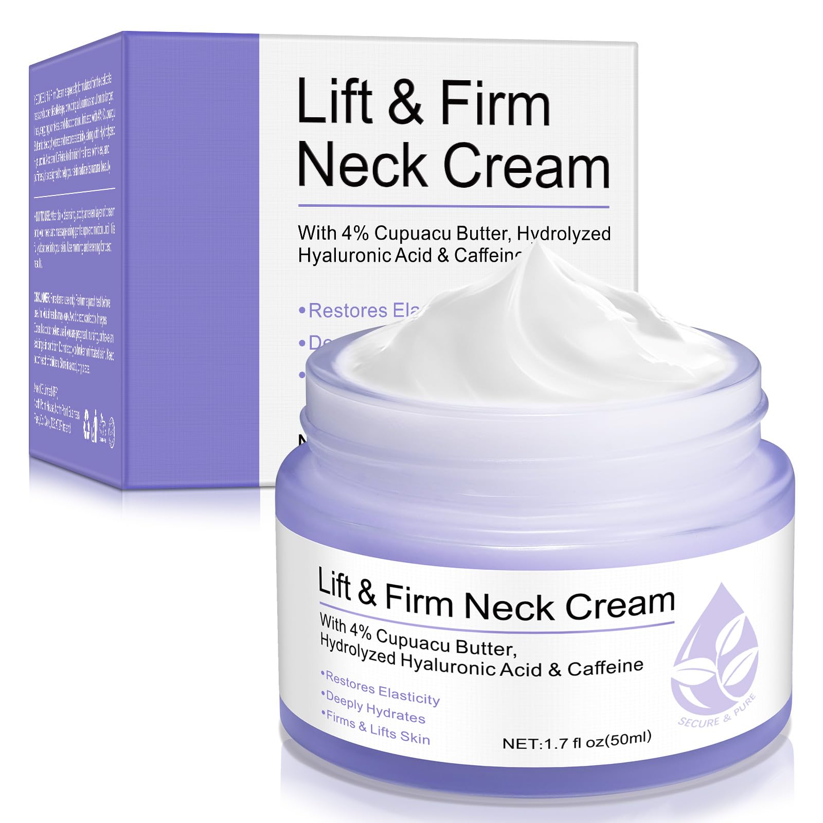 Crema cuello reafirmante y elevadora en bote, ofrece hidratación profunda para piel delicada.