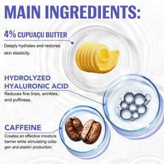 Ingredientes clave: retinol, escualano y cafeína para piel flexible.