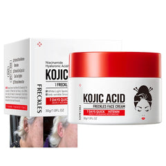 Crema de ácido kojico para cara y cuerpo, mejora tono de piel con uso suave.
