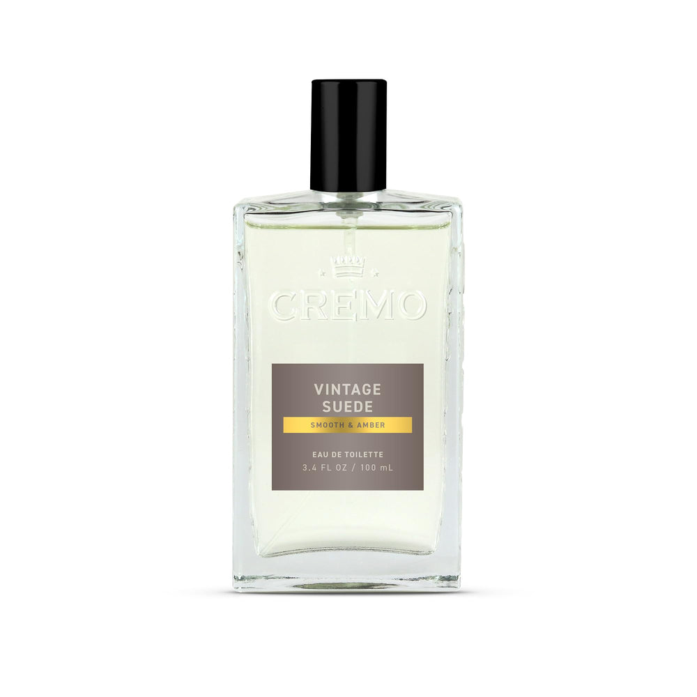 Cremo Vintage Suede: botella elegante para uso diario con aroma refinado