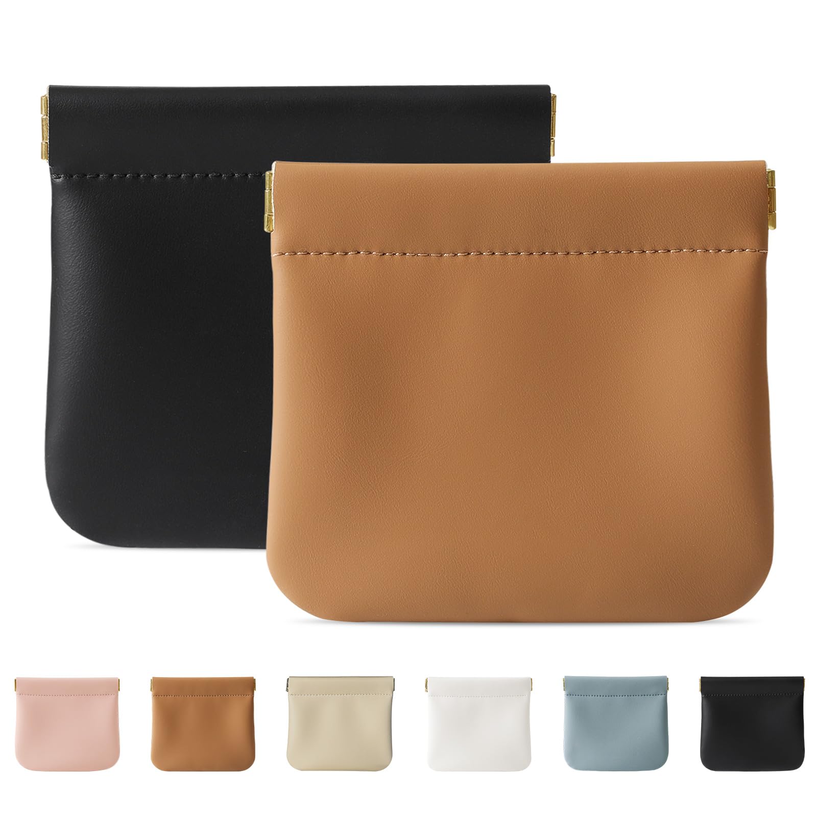 Bolsa de maquillaje mini negra Cretkhp con cierre de presión para acceso rápido.