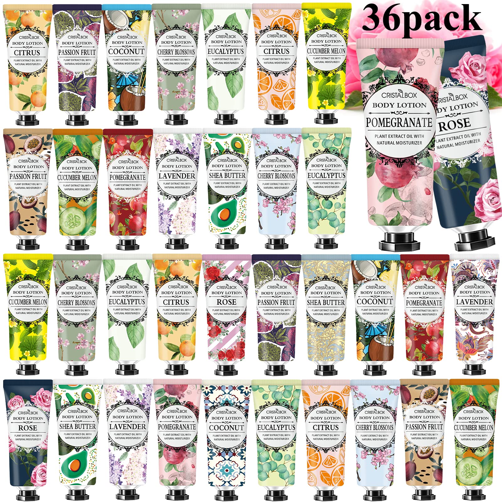 CRISTALBOX loción corporal 36-pack: conjunto versátil para hidratación diaria