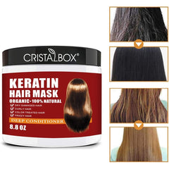 CRISTALBOX Mascarilla keratina, aplicación manual para distribuir el tratamiento