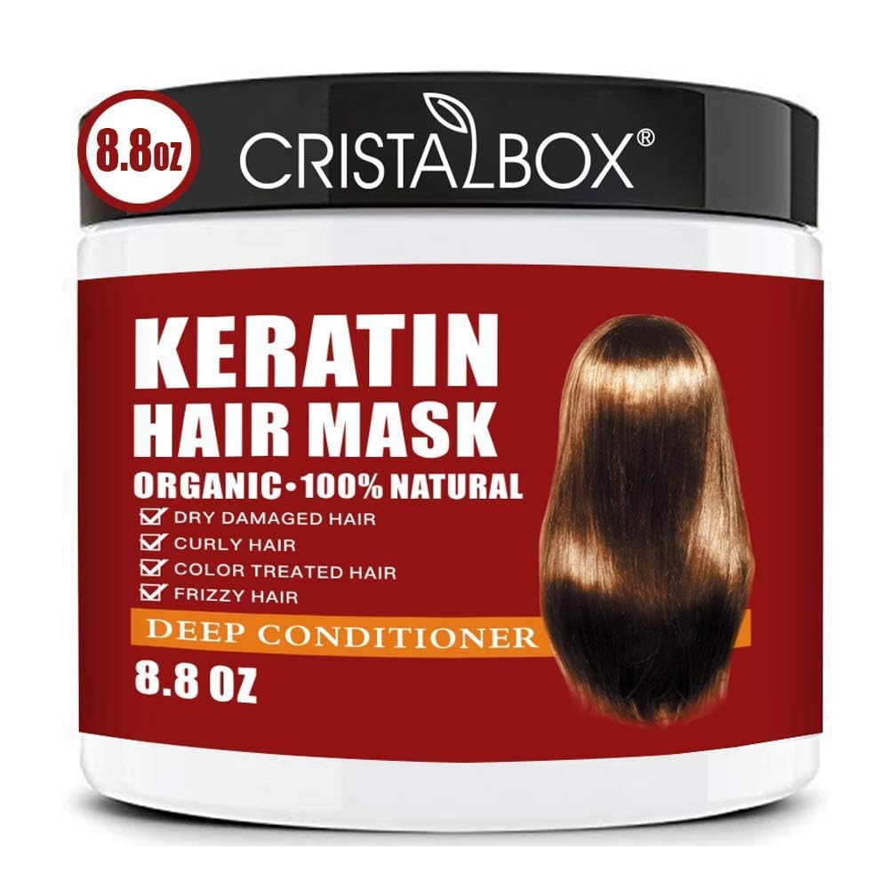 CRISTALBOX Mascarilla keratina envase, presentación práctica para uso diario