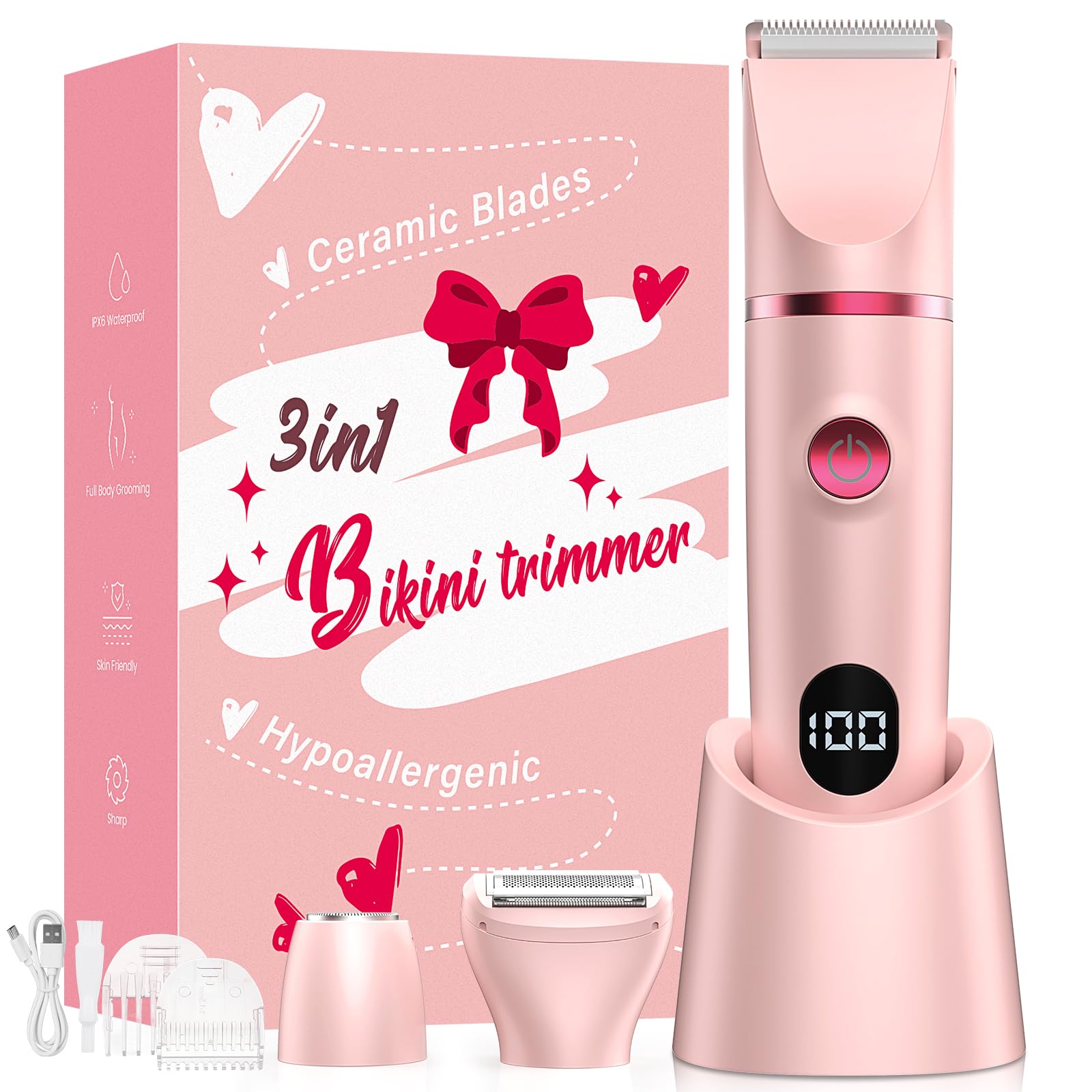 Crolanli bikini trimmer, cabezal frontal para precisión y detalle