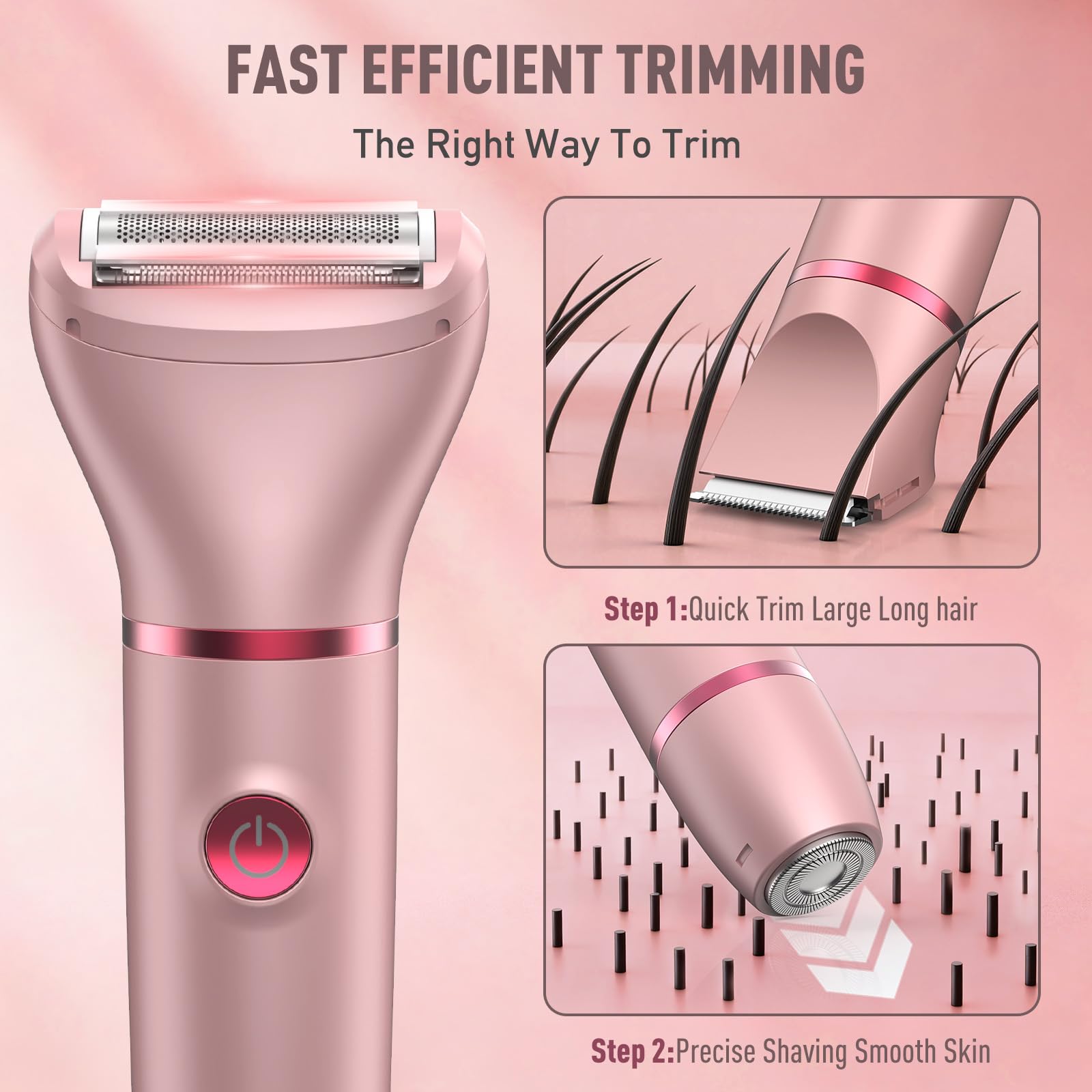 Crolanli Bikini Trimmer con pantalla LED para ver la batería y el estado.