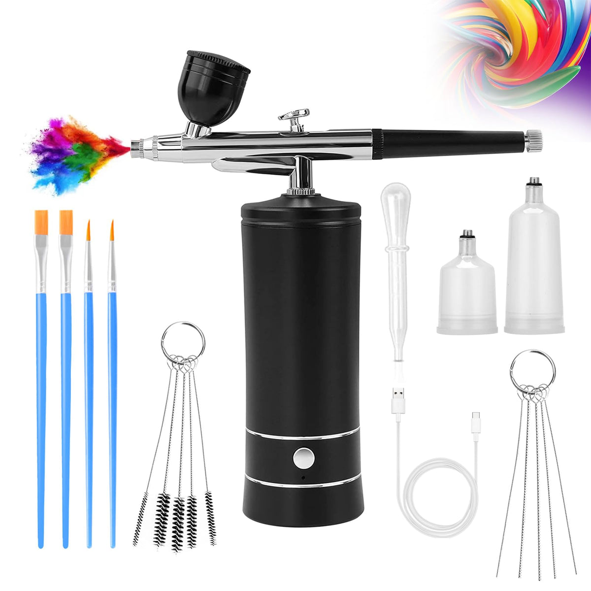 Crpen Airbrush Kit ensemble complet pour aérographie polyvalente et simple d'utilisation