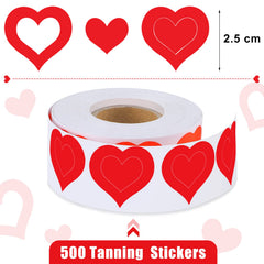 Crtiin pegatinas de bronceado con tres formas de corazón para diseño personal.