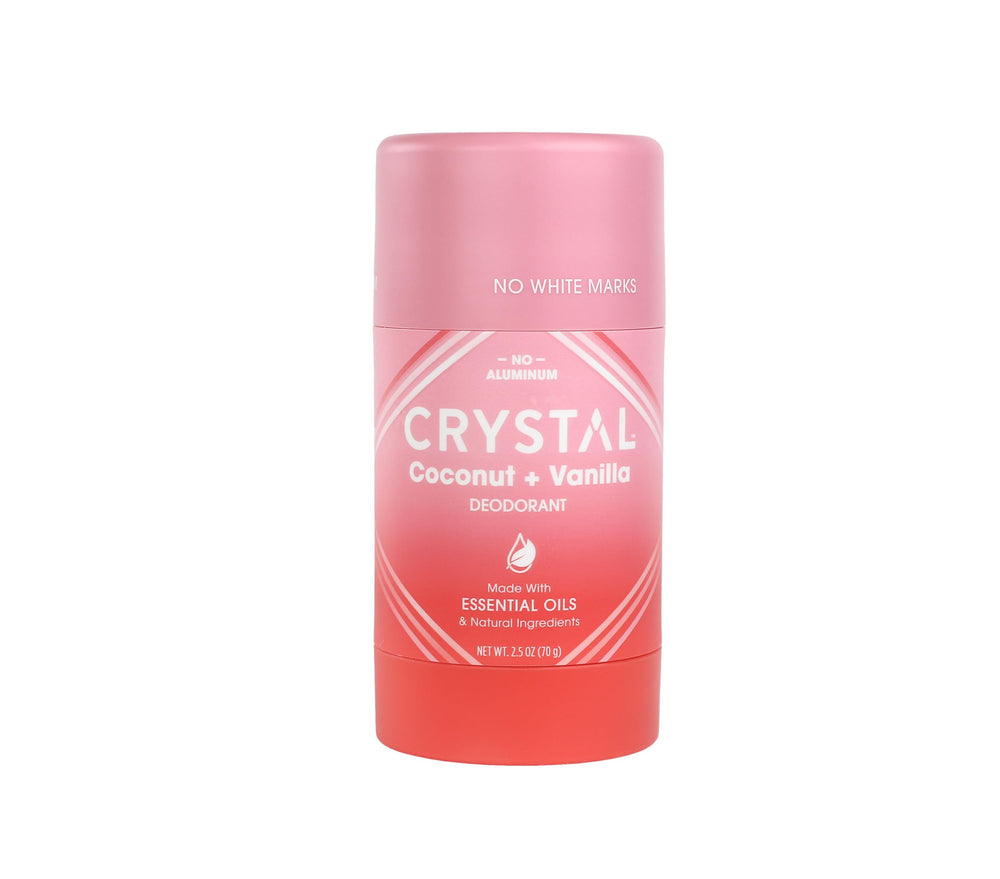 Crystal Essence Desodorante sólido magnesio con coco vainilla en envase práctico