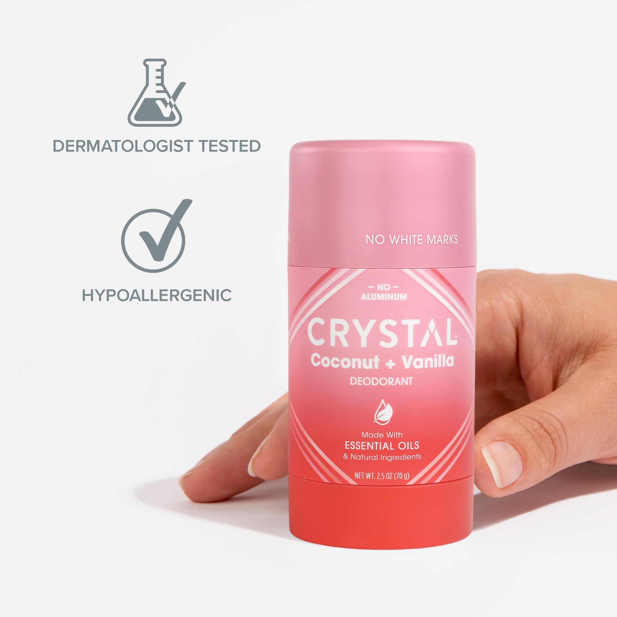 Sin aluminio Crystal Essence cuida la piel sin irritación