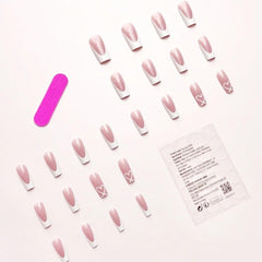 CTTHNBD diseño de corazón en uñas francesas, forma ataúd para look sofisticado
