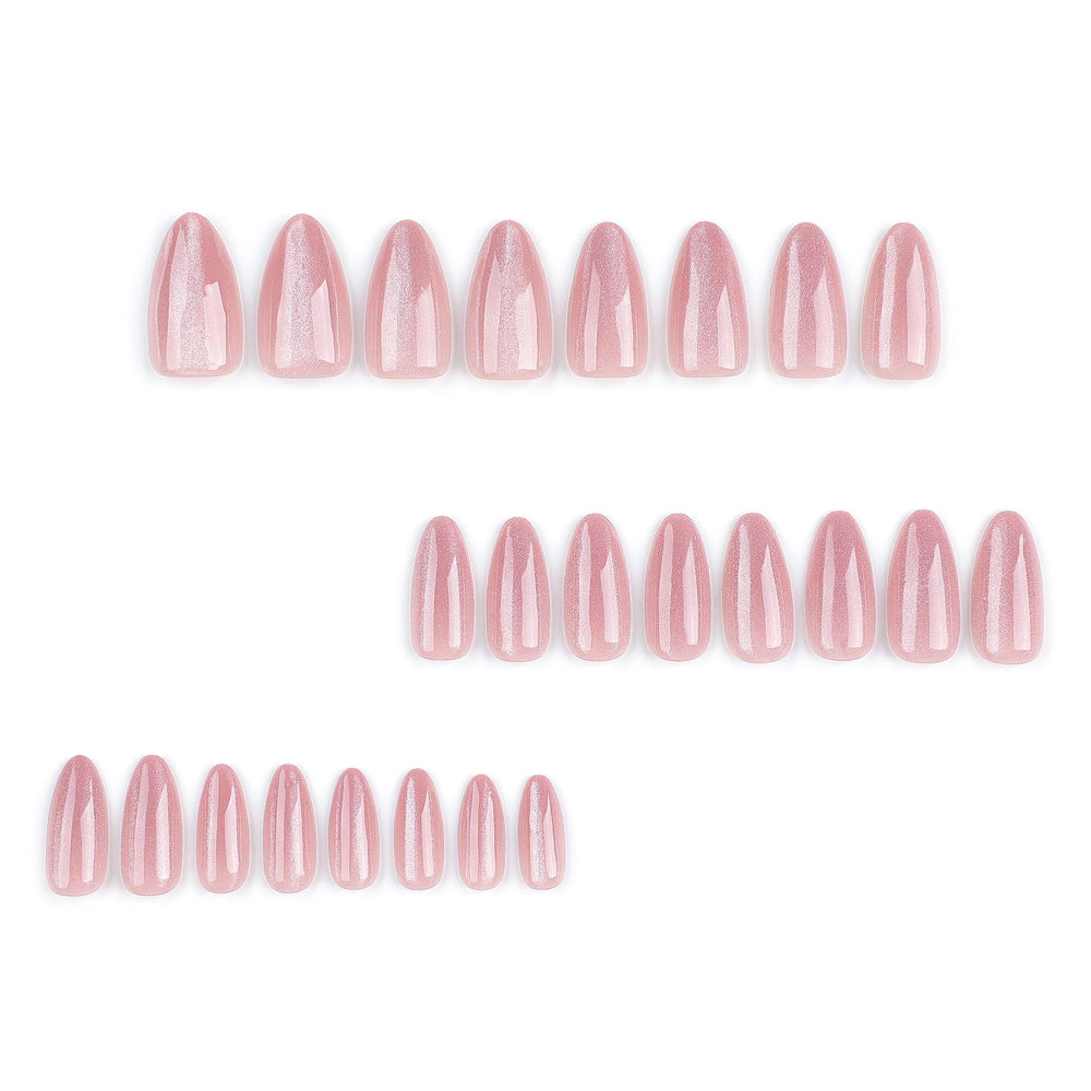 CTTHNBD Almond Press on Nails Medium, rosa brillo, acabado duradero para uso diario.