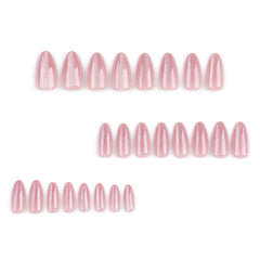 CTTHNBD Almond Press on Nails Medium, rosa brillo, acabado duradero para uso diario.