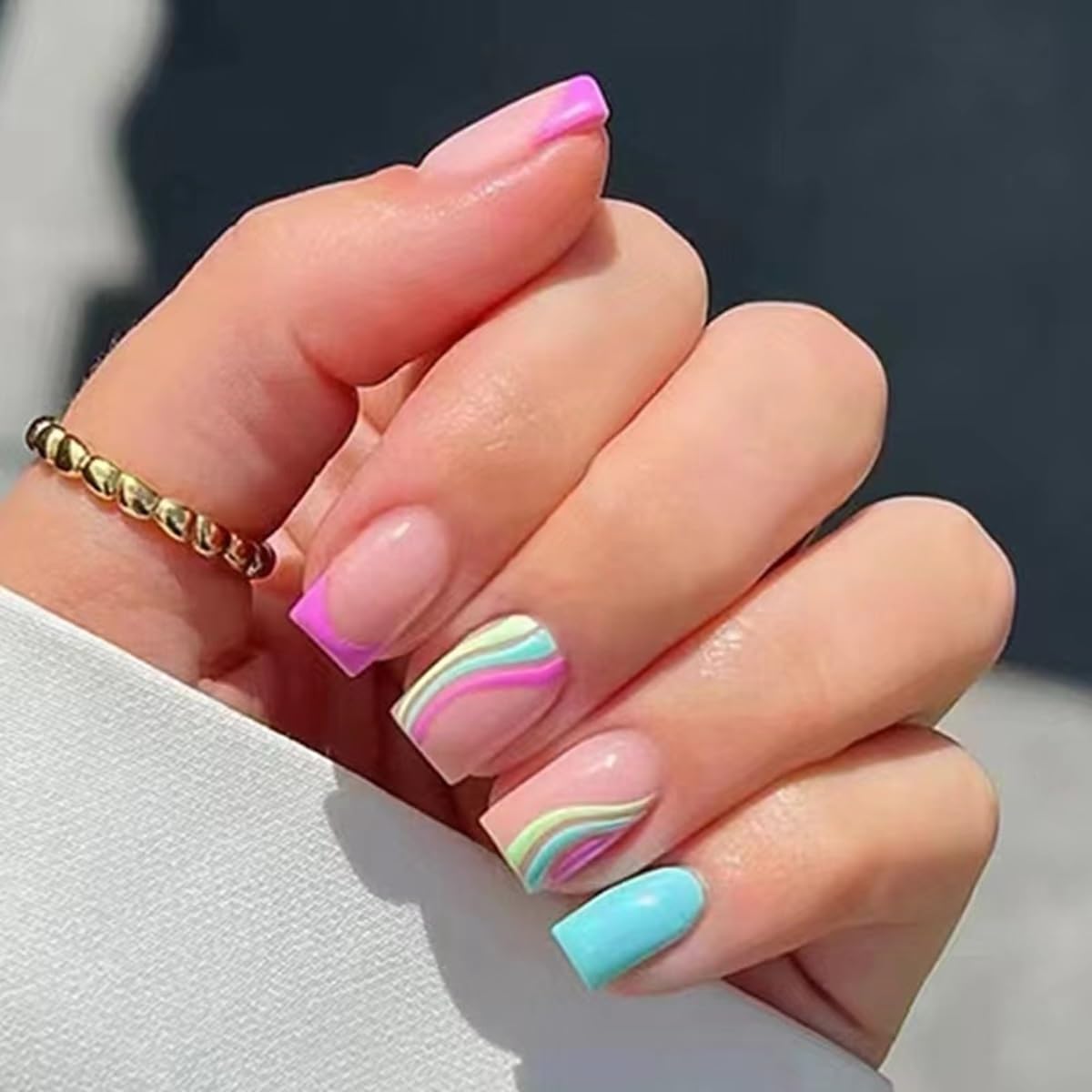 CTTHNBD short square press-on nails for everyday stylish wear.