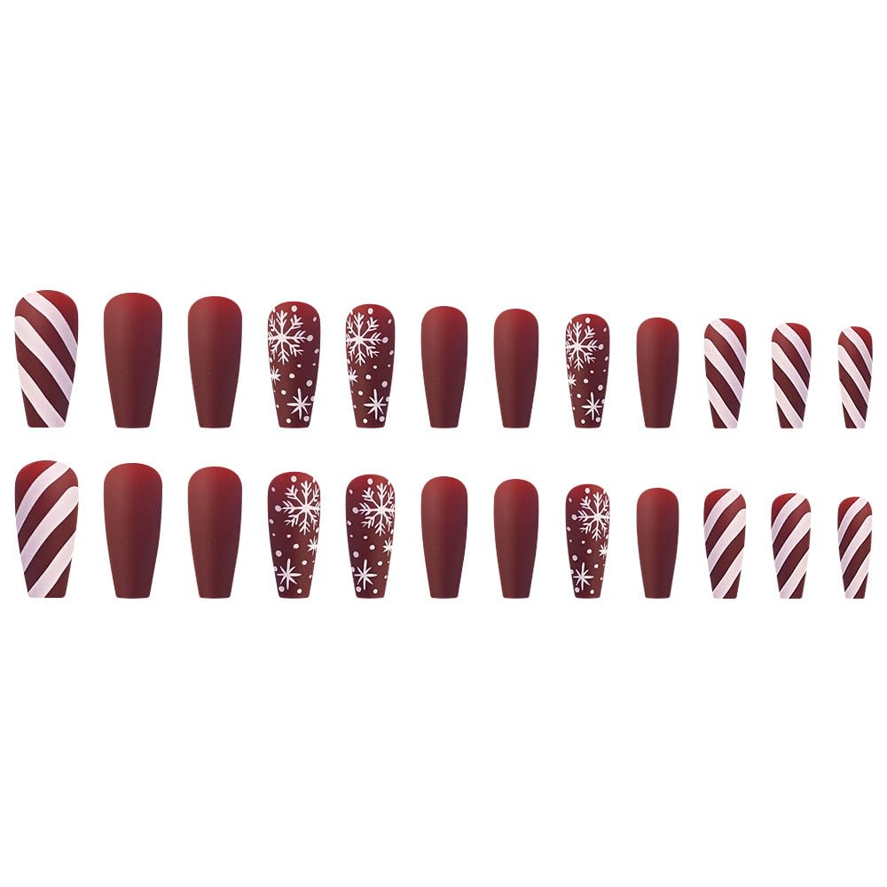 CTTHNBD uñas navideñas duraderas para fiestas y eventos.