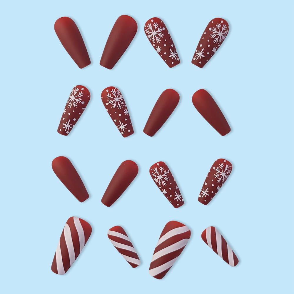 CTTHNBD kit uñas navideñas, aplicación rápida y práctica.