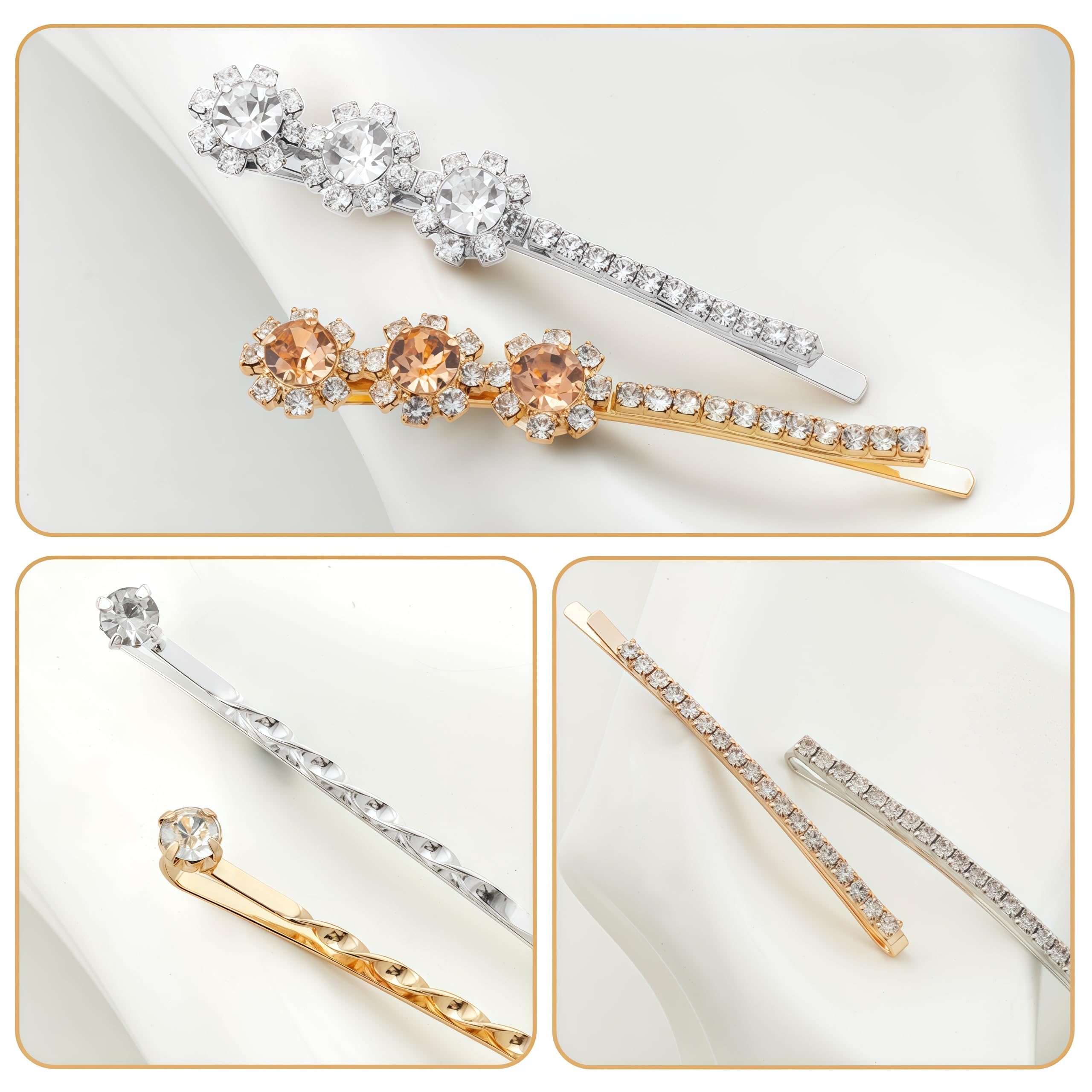 CubGreff pinzas de cabello con diseños elegantes oro para bodas.
