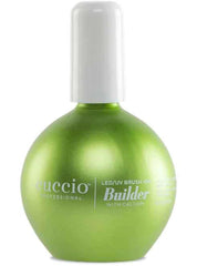 Cuccio Pro LED-UV Builder Gel con calcio, aplicación con brocha para acabado natural.