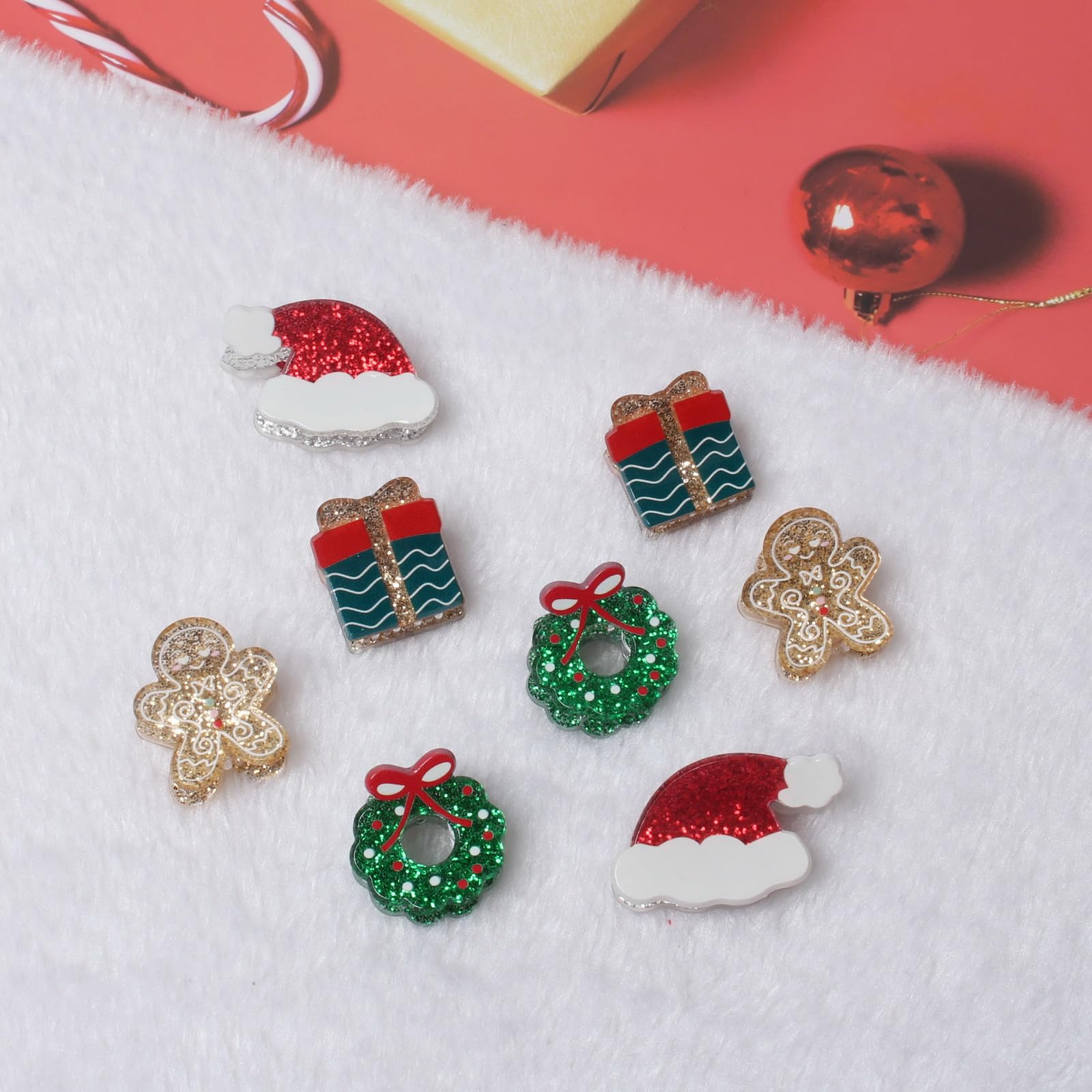 Cuizhiyu Clips Navidad mini colores vivos para destacar tu estilo.