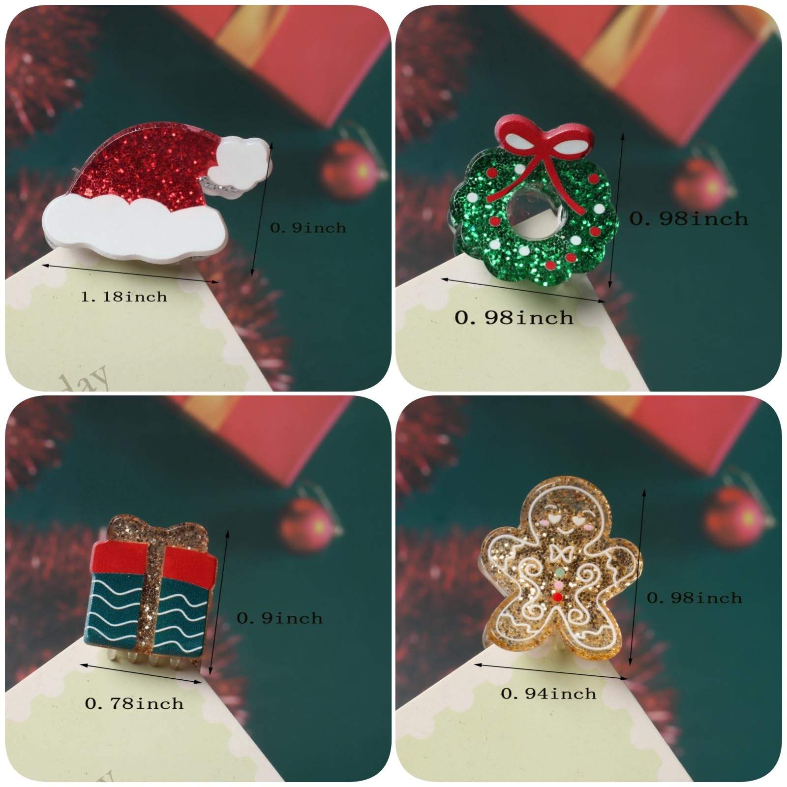 Cuizhiyu Clips Navidad mini hombre de jengibre para estilos juguetones.