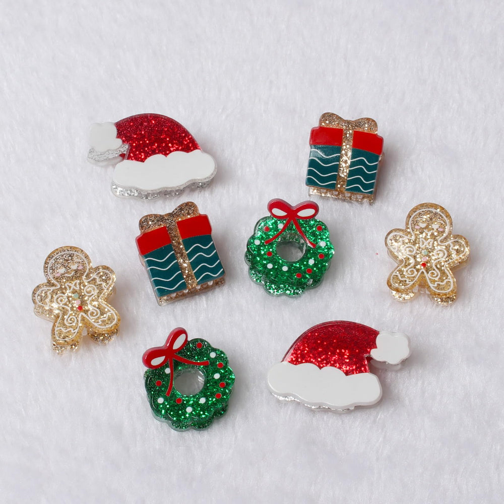 Cuizhiyu Clips Navidad mini con sombrero Santa para peinados festivos fáciles.