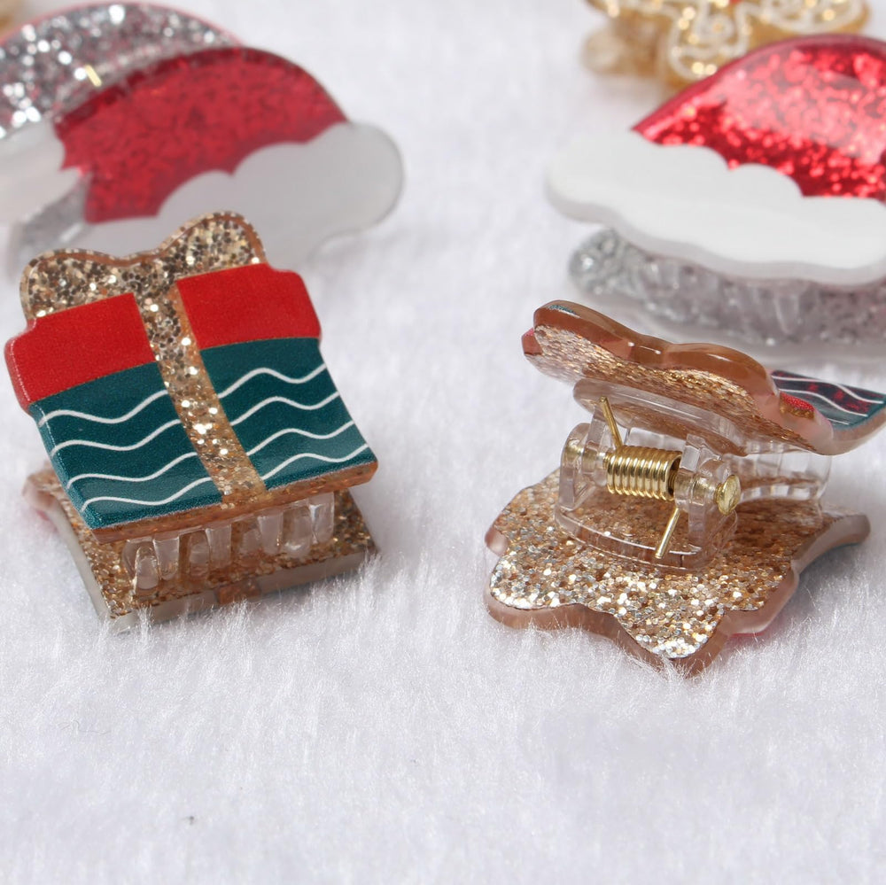 Cuizhiyu Clips Navidad mini tamaño variado para mechones pequeños y grandes.