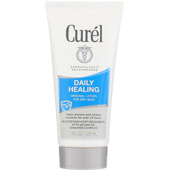 Loción Curel Daily Healing Original en tamaño de viaje, ideal para piel seca y uso diario.