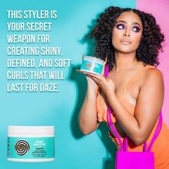 Curldaze Kukui Oil Creamy Curl Styler hands-on application distributing product evenly