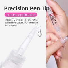 Curvlife remover 3 en 1 para quitar adhesivos y esmalte normal con precisión.
