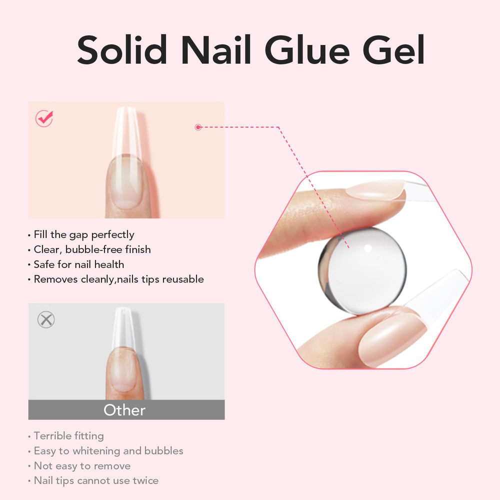 CurvLife tapas de uñas acrílicas curadas con UV, acabado profesional.
