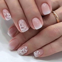 CurvLife uñas adhesivas cortas cuadradas albaricoque, aspecto moderno y aplicación rápida