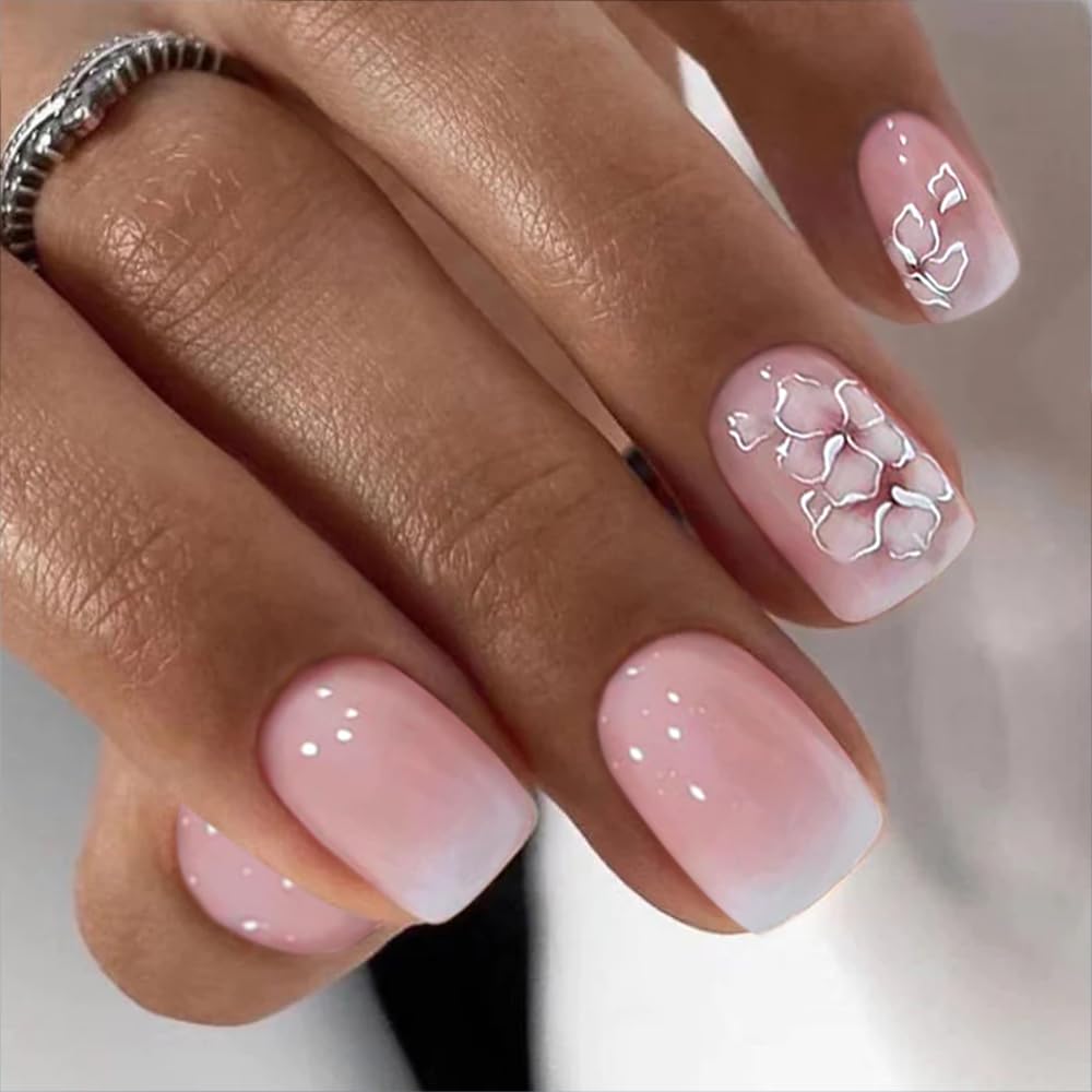 CurvLife uñas adhesivas diseño albaricoque, aspecto elegante para uso diario