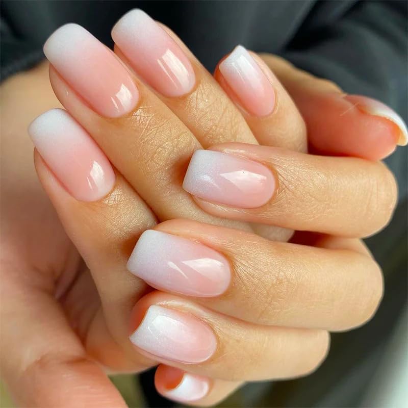 Curvlife uñas postizas frances marfil blanco, acabado de salón para un look pulido.