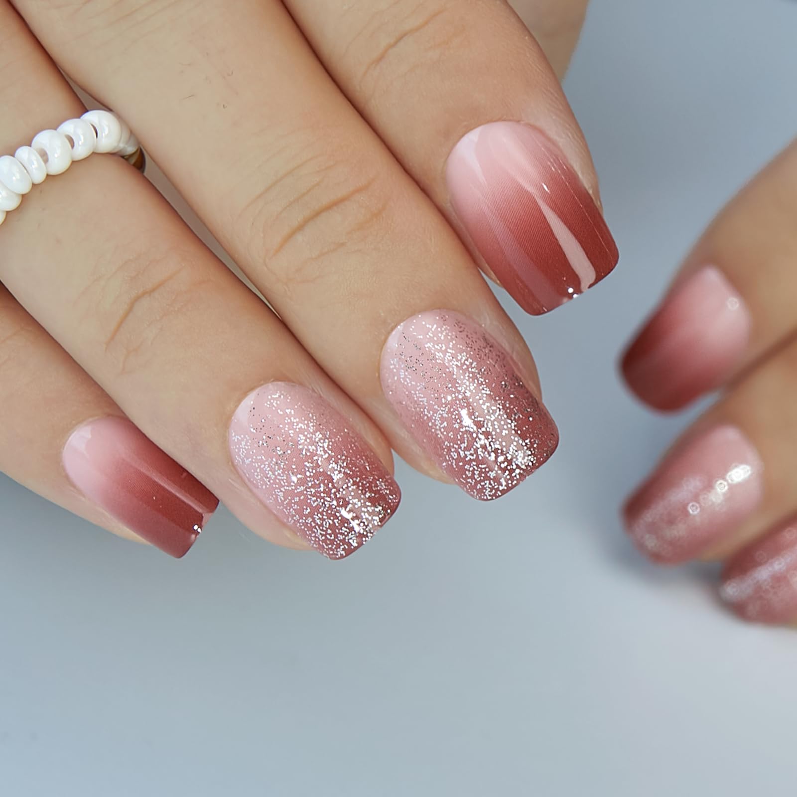 Curvlife uñas postizas gel corto cuadrado: ajuste cómodo y natural.