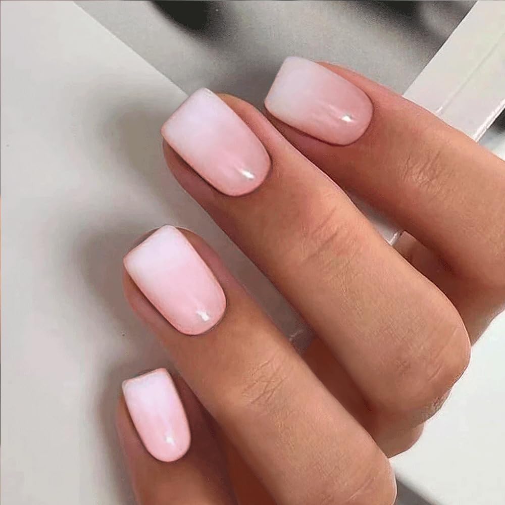 CurvLife uñas postizas nude con acabado brillante para un look elegante