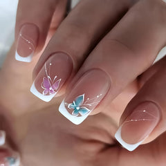 Curvlife Unas Press-On con diseño mariposa: look elegante y aplicación rápida
