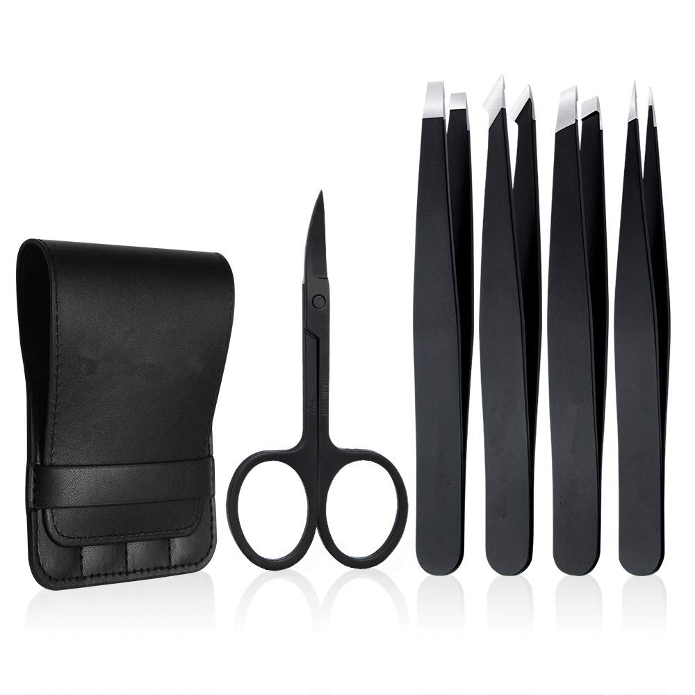 Cutygirl set de pinzas 5 piezas para cejas, precisión para definir contornos