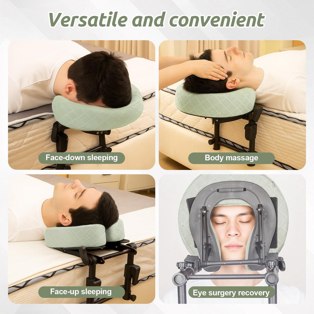 Cxgros almohada-cara-viscoelastica, primer plano, soporte suave para rostro en posicion boca abajo