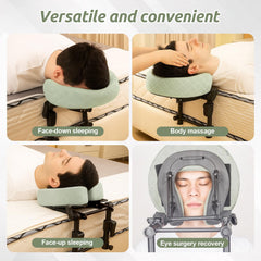 Cxgros almohada-cara-viscoelastica, primer plano, soporte suave para rostro en posicion boca abajo