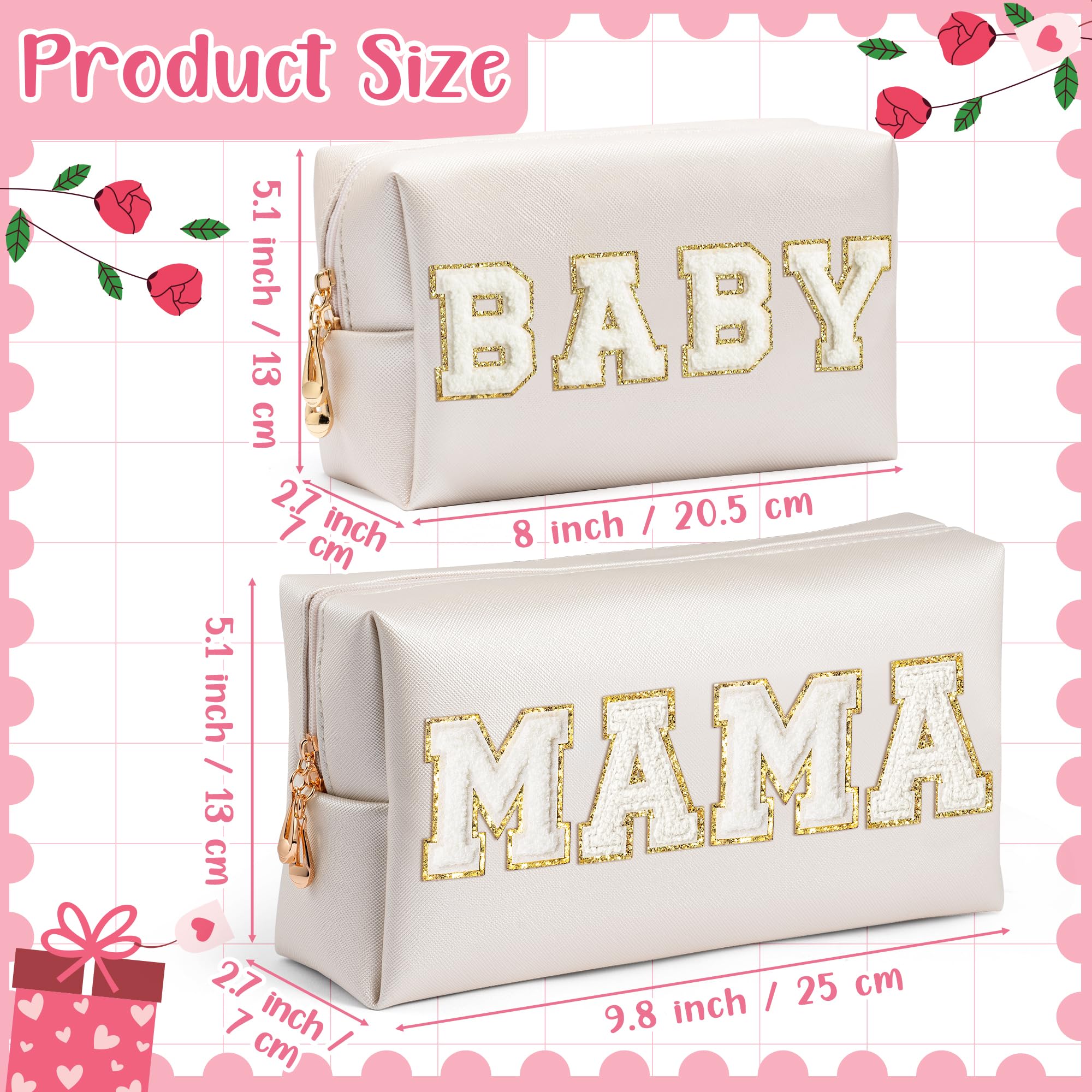 CY2SIDE detalle parche chenille Mama y Baby, tacto suave y detalle decorativo.