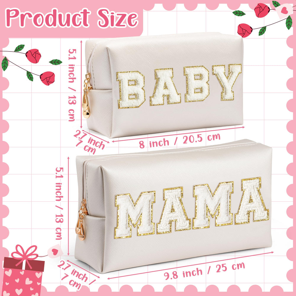 CY2SIDE detalle parche chenille Mama y Baby, tacto suave y detalle decorativo.