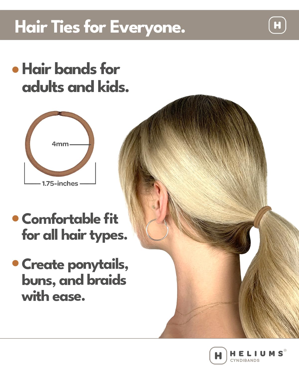 Ligas elásticas Cyndibands para rabo de cabello, cómodo ajuste diario.