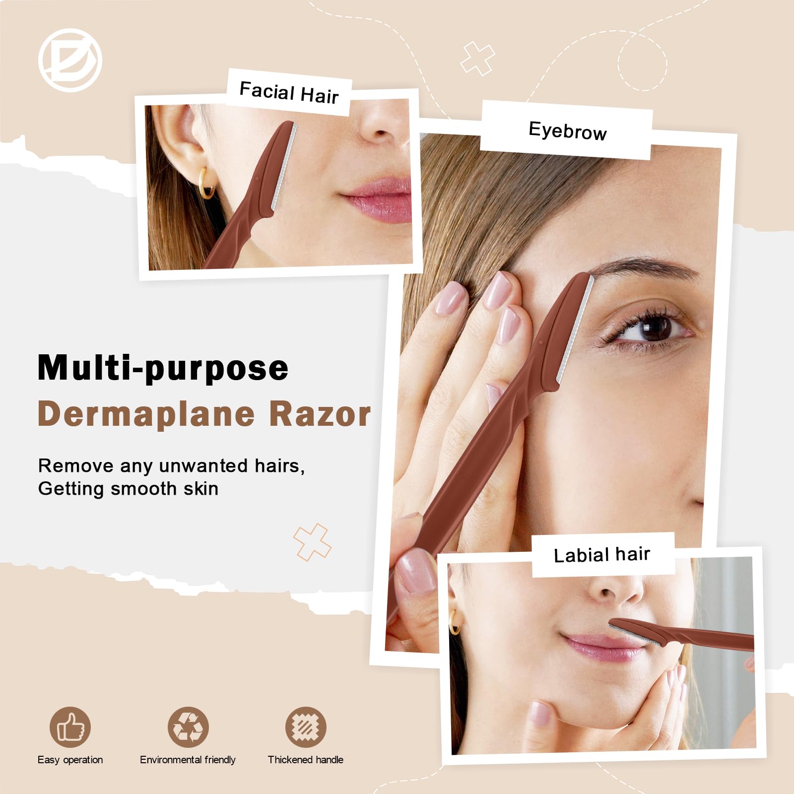 Rasuradora D Dermaplane compacta, ideal para bolso y viaje.