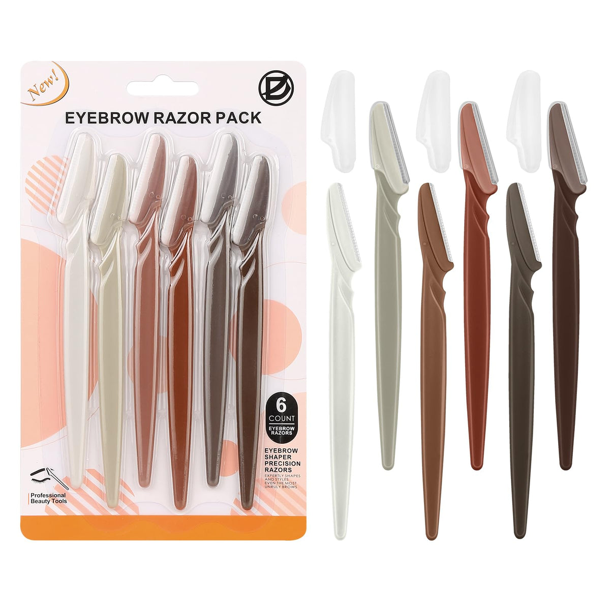 Rasuradora D Dermaplane para rostro de mujer, juego de 6 colores para uso diario.