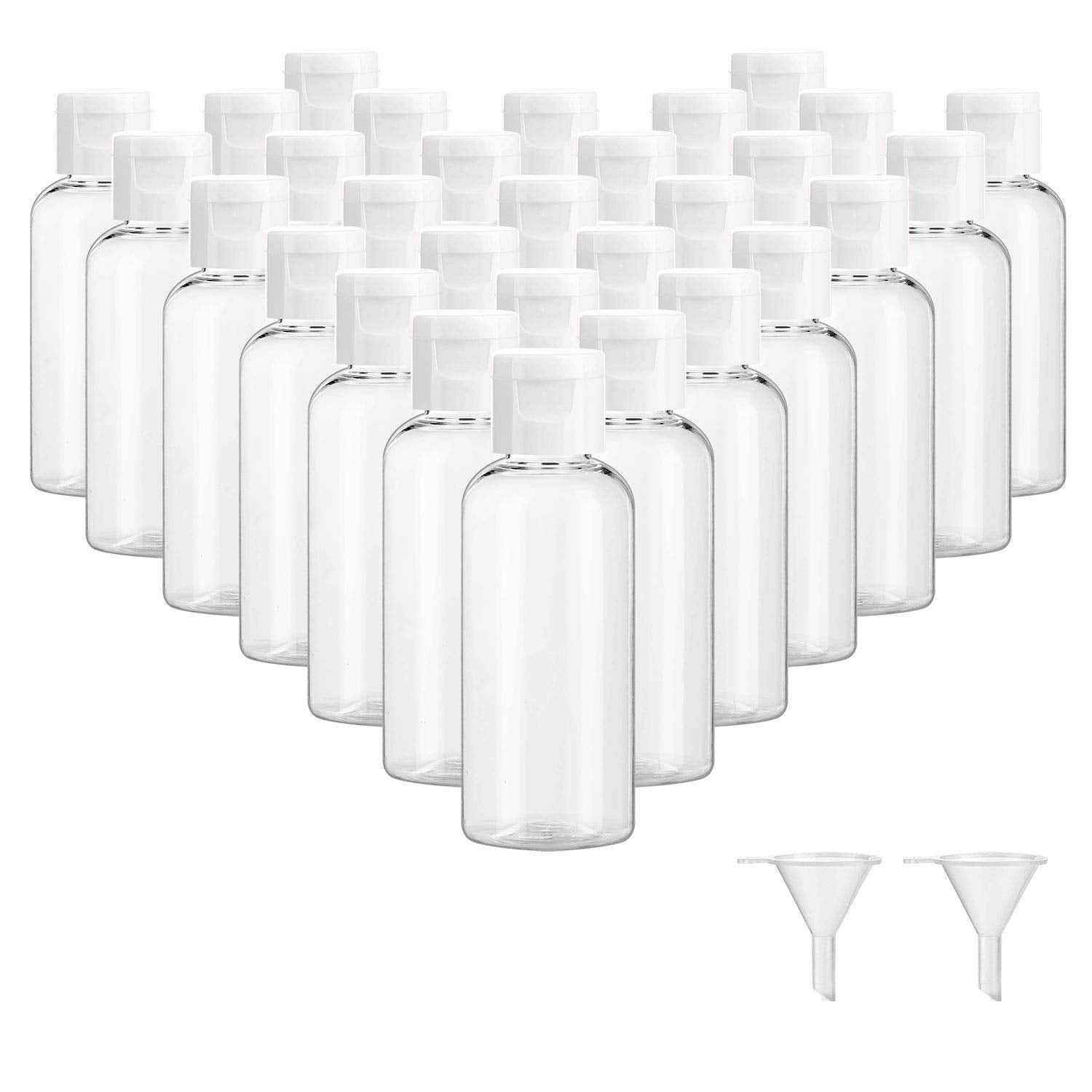 Dabacc botellas 60ml transparentes con tapa abatible para dosificación fácil