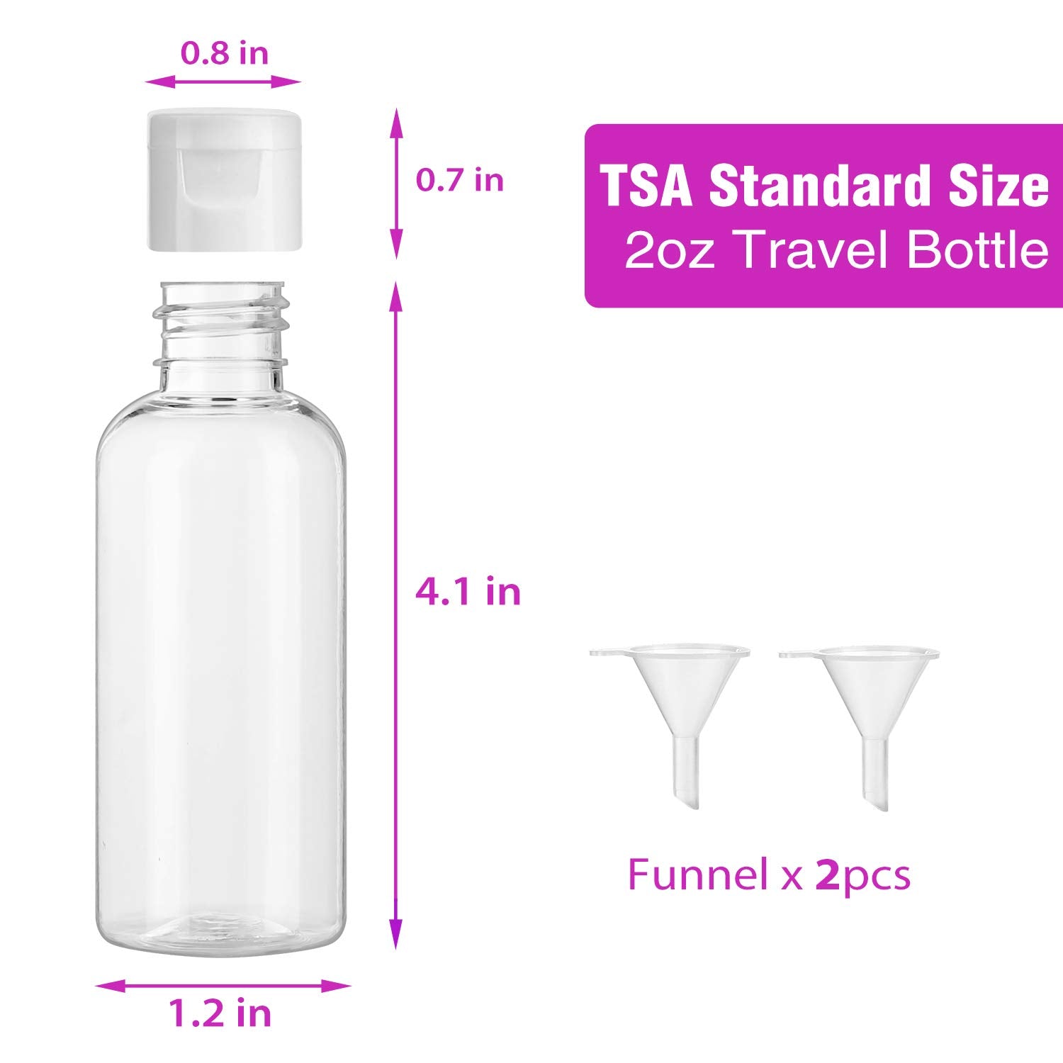 Dabacc conjunto de 30 botellas plásticas vacías para viajar